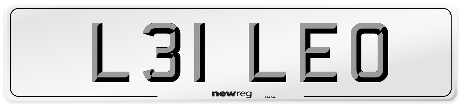 L31 LEO Number Plate from New Reg